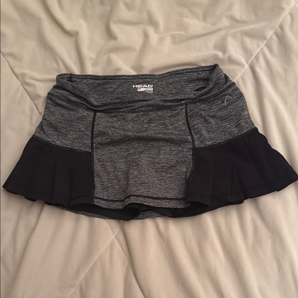HEAD Gray and Black Athletic Skirt